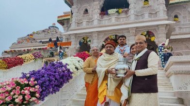 रामोत्सव 2024;- श्रीराम मंदिर में प्राण प्रतिष्ठा अनुष्ठान के पांचवें दिन हुई वास्तु पूजा